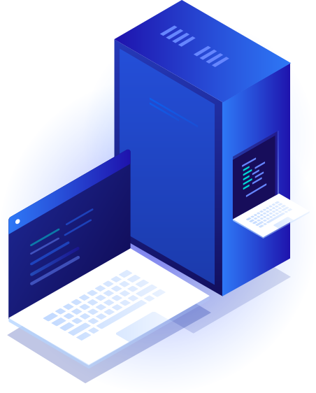 WordPress hosting isometric illustration